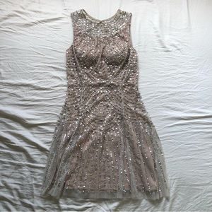 NWT Aidan Mattox Blush Pink Sequin Cocktail Dress